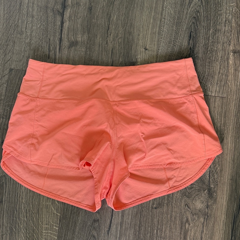 Bright Coral Zippered Shorts Lululemon